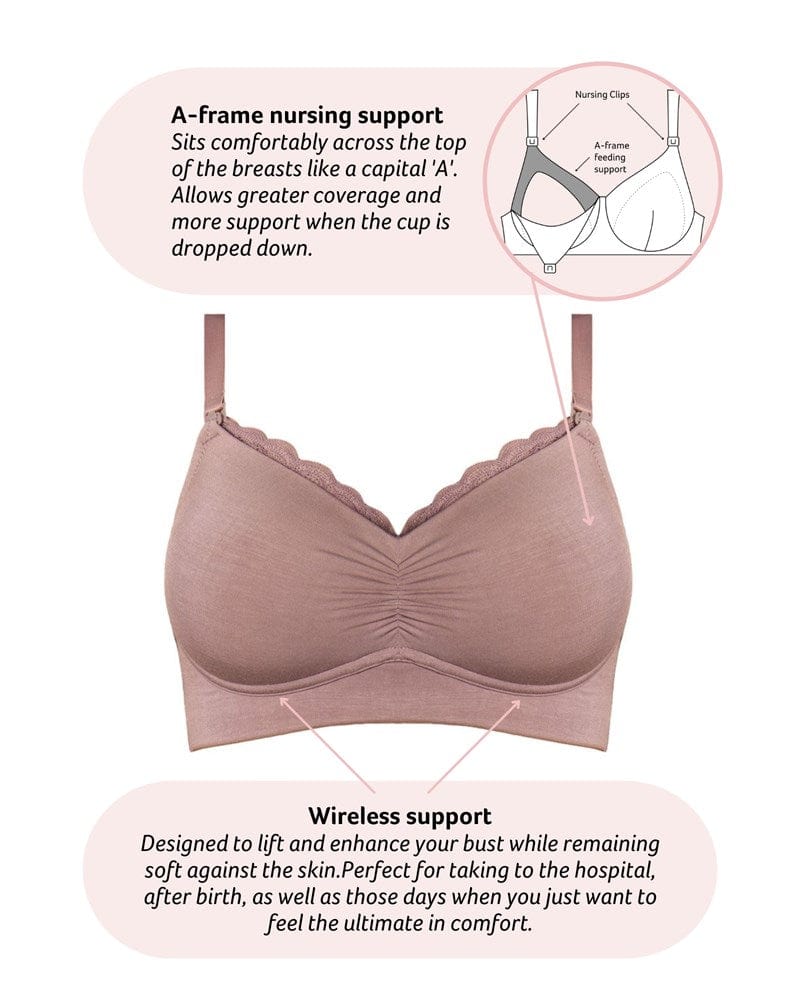Serenity Bamboo Nursing Bra - Mocha